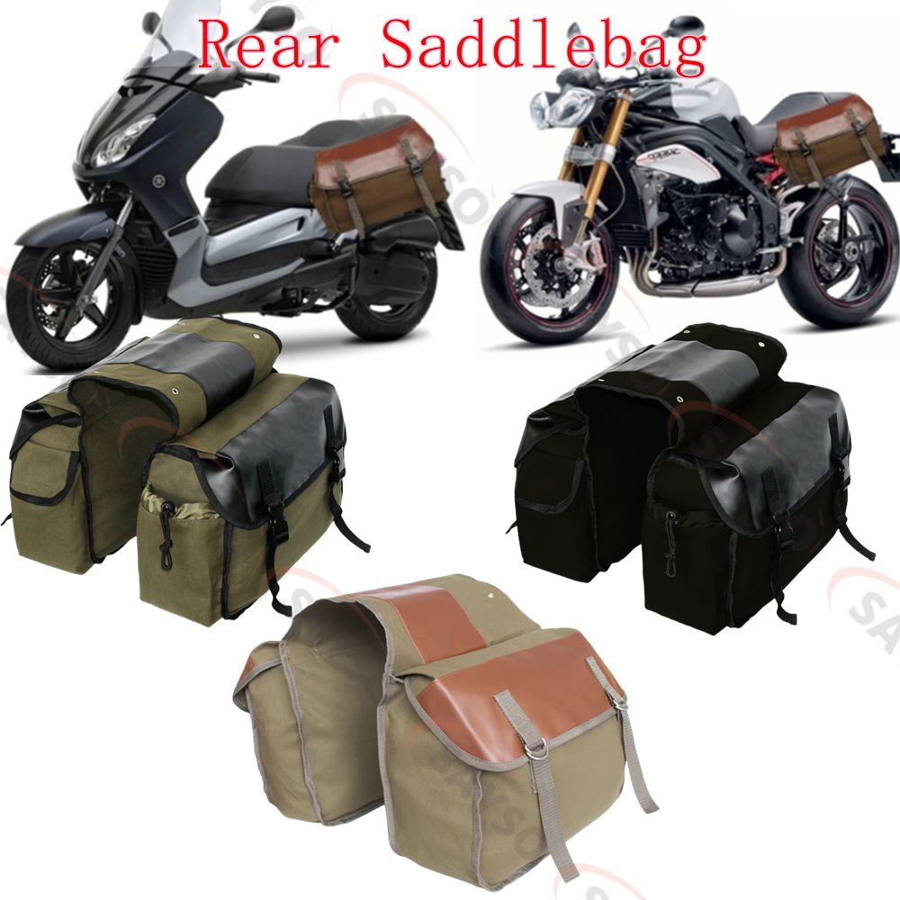 Canvas Leather Rear Saddlebag  - огляд і ціна Motorcycle Gear Backpack