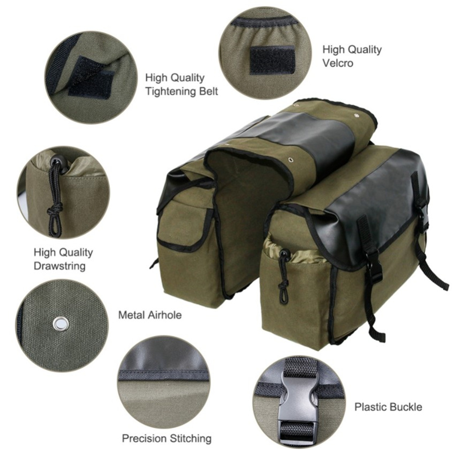 Canvas Leather Rear Saddlebag  - огляд і ціна Motorcycle Gear Backpack